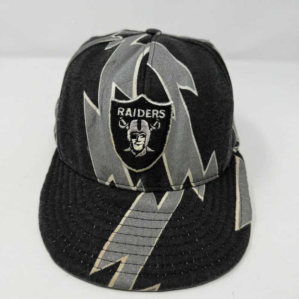 Vintage Raiders Hat Cap Snapback Mens NFL Shockwave Bolt Lightning